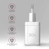 Axagon Acu-pq30w Įkroviklis jungiama į tinklą pd & qc 30w, qc3.0,4.0/afc/fcp/pps/apple balta