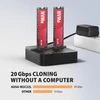 AXAGON | USB-C 20 Gbps prijungimo stotelė 2× M.2 NVMe SSD su diskų klonavimo funkcija be kompiuterio | ADSA-M2C22L