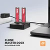AXAGON | USB-C 20 Gbps prijungimo stotelė 2× M.2 NVMe SSD su diskų klonavimo funkcija be kompiuterio | ADSA-M2C22L