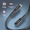 Axagon Bucm32-CF10AB prailginimo laidas gen2 USB-C - USB-C, 1 m, 5A, 20 Gbps, PD 240 W, pintas, juodas