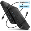 Axagon USB-C dokavimo stotis HMC-DL-KVM 12 viename + KVM 2 kompiuteriams, DisplayLink, 10 Gbps, 3x USB-A, 2x USB-C, 2x HDMI 4K/60Hz, DP, LAN 1 Gbps, SD/Micro SD, garso, PD 100 W