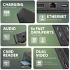 Axagon USB-C dokavimo stotis HMC-DL-KVM 12 viename + KVM 2 kompiuteriams, DisplayLink, 10 Gbps, 3x USB-A, 2x USB-C, 2x HDMI 4K/60Hz, DP, LAN 1 Gbps, SD/Micro SD, garso, PD 100 W