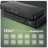 Axagon USB-C dokavimo stotis HMC-DL-KVM 12 viename + KVM 2 kompiuteriams, DisplayLink, 10 Gbps, 3x USB-A, 2x USB-C, 2x HDMI 4K/60Hz, DP, LAN 1 Gbps, SD/Micro SD, garso, PD 100 W