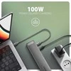 Axagon HMC-10HLS USB šakotuvas 9in1, 5Gbps, 4x USB-A, HDMI 4k/60Hz, Glan, SD/MicroSD, PD 100W, 25cm USB-C kabelis