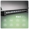 Axagon HMC-10HLS USB šakotuvas 9in1, 5Gbps, 4x USB-A, HDMI 4k/60Hz, Glan, SD/MicroSD, PD 100W, 25cm USB-C kabelis