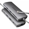 Axagon HMC-8HLSA Wieloportowy šakotuvas USB 9in1, 5Gbps, 3x USB-A + HDMI 4k/30Hz, SD/MicroSD, Glan, Audio, PD 100W, 20cm USB-C kabelis