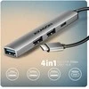 AXAGON ALU STRIP USB-C 4 prievadų šakotuvas | HUE-STC