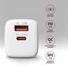 AXAGON ACU-PQ33W, GaN 33 W tinklo įkroviklis, USB-A + USB-C, PD3.0/PPS/QC4+/SFC2.0/Apple, balta