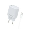 Beline įkroviklis 1x USB-C 20W + Lightning laidas baltos spalvos /baltos spalvos PD3.0 BLNCW20L