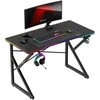 Biurko žaidimams huzaro hero 1.7 rgb juodas