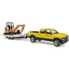 Bruder „Dodge Ram 2500“ servisas su priekaba ir mini ekskavatoriumi