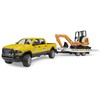 Bruder „Dodge Ram 2500“ servisas su priekaba ir mini ekskavatoriumi