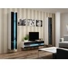 Cama Meble Sieninė lentyna 180 VIGO, 180/40/30, (spalva: Balta/Blizgi juoda)