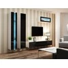 Cama Meble Sieninė lentyna 180 VIGO, 180/40/30, (spalva: Balta/Blizgi juoda)
