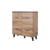 Cama Meble Komoda - Cama Lotta 110 4D Wotan Ąžuolas + Matinė Juoda