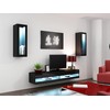 Cama Meble TV staliukas VIGO '140', 30/140/40 (spalva: Juoda/Blizgi juoda)