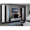 Cama Meble TV staliukas VIGO '140', 30/140/40 (spalva: Juoda/Blizgi balta)