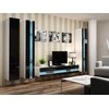 Cama Meble Televizoriaus Stovas - Cama VIGO 30/180/40, Baltas/Juodas Blizgus