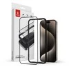 Crong Anti-Bacterial 3D Armor Glass – 9H viso ekrano grūdintas stiklas, skirtas iPhone 15 Pro Max + montavimo rėmelis