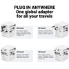 Maitinimo šaltinis Crong Crong One World Travel Adapteris – Uniwersalny adapter kelioninis GaN 45W UK/EU/US/AU (balta)