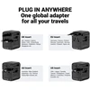 Maitinimo šaltinis Crong Crong One World Travel Adapteris – Uniwersalny adapter kelioninis GaN 45W UK/EU/US/AU (juoda)