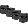 Maitinimo šaltinis Crong Crong One World Travel Adapteris – Uniwersalny adapter kelioninis GaN 45W UK/EU/US/AU (juoda)