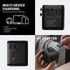 Maitinimo šaltinis Crong Crong One World Travel Adapteris – Uniwersalny adapter kelioninis GaN 45W UK/EU/US/AU (balta)