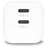 Dicota Įkroviklis gan 45w 2xusb-c balta
