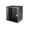 Digitus Spinta jungiama į tinklą wisząca 19" 12u, soho pro 595 x 540 x 400 mm, drzwi szyba, juoda, niezłożona, 60kg
