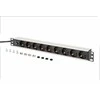 Digitus Listwa zasilająca PDU Rack 19" su bezpiecznikiem przeciążeniowym, 9 gniazd Schuko CEE 7/3 (45°), kabe l 2m wtyk IEC C14, 10A, aluminiowa