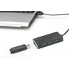 Digitus Hub / hub 4 prievadų USB 3.0 superspeed, aktyvus, aliuminio