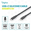 Digitus Digitus Kabelis silikonowy USB, USB4 wersja 2.0, USB 80 Gb/s, 1 m, juoda