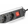 Digitus Biuro maitinimo juostelė 45°, 6 lizdai, 2xUSB-A 1xUSB-C (5v/3.4A), sukimasis 180°, aliuminis, su stalviršio spaustuku