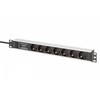 Digitus DIGIT 1U Alu PDU,Rackmount.,7x Safety outlet 16A,230VAC,50/60Hz,Surge protection,Line Filter