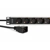 Digitus Digit 1U aliuminio maitinimo blokas, montuojamas ant stovo, 9 apsauginiai lizdai 16A, 230 V kintamoji srovė, 50/60 Hz, IEC C20 kištukas
