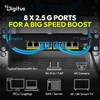 Šakotuvas Digitus Przełącznik sieciowy niezarządzalny 10" 8x rj45 2.5g, 1x sfp+ 10g, 60gbps, metalowy, bez wentylatora, plug&play