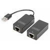 Digitus USB 1.1 ilgintuvas/vytos poros cat.5e/6 utp/sfp iki 45m, juodas, 20cm