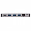 „Eaton Tripp Lite“ USB-C dokas – 4K HDMI, USB 3.2 Gen 1, USB-A šakotuvas, GbE, atminties kortelė, 100 W PD įkrovimas, nuimamas laidas