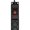 Effiki Listwa przeciwprzepięciowa activejet combo/12gn/3m/cz (12 x ute; 10 a (2500 w); 3m; spalva juoda)