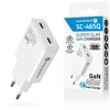 Įkroviklis - everActive 45W 2xUSB-C GaN Greitas Įkroviklis, Balta