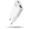 „everactive“ įkroviklis: 1 x USB, 1 x USB-C greito įkrovimo 3.0 30 W itin plonas baltas