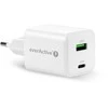 everactive Charger 1 x USB Quick Charge 4.0, 1 x USB-C 45W baltas