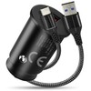Automobilinis Įkroviklis - everActive CC-15QC 18W su USB-C Kabeliu LED, Juoda