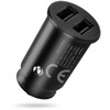 Automobilio Įkroviklis - everActive CC-25 12W Dual USB-A Ports 5V/2.4A, Juoda