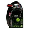 Flexi Black Design XS pavadėlis šunims iki 8kg virvinis 3m rožinės spalvos