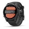 Išmanusis laikrodis Garmin Fenix 8 – 43 mm, AMOLED Sapphire, Pilkos anglies spalvos DLC titanas su juodos / pilkos akmenukų spalvos silikoniniu