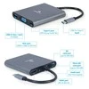 GEMBIRD A-CM-COMBO6-01 Multi Port Adapteris USB Type C 6in1 Hub3.1 HDMI VGA PD kortelių skaitytuvas stereo audio space pilkas