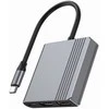 Gembird USB-C daugiaprievadis adapteris, pilkas