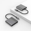 Gembird A-CM-COMBO3-05 USB Type-C 3 viename daugiaprievadis adapteris (USB prievadas + HDMI + USB-C vaizdo įrašymo įrenginys), pilkas