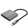 Gembird A-CM-COMBO3-05 USB Type-C 3 viename daugiaprievadis adapteris (USB prievadas + HDMI + USB-C vaizdo įrašymo įrenginys), pilkas